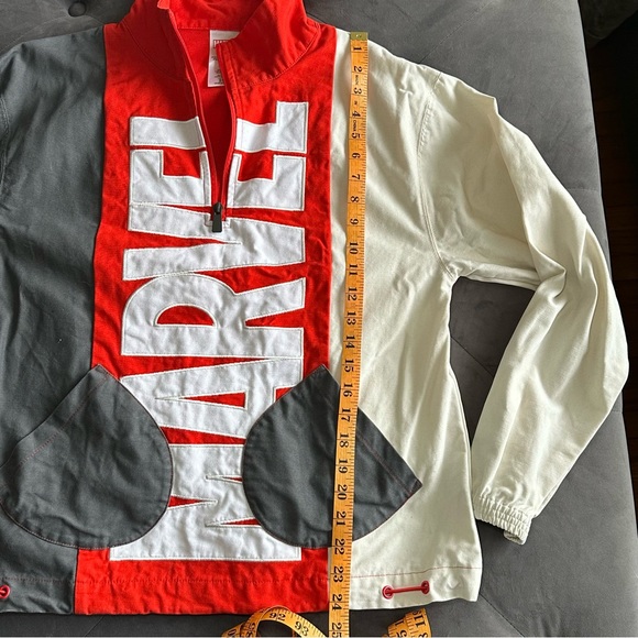 Disney Embroidered Marvel 1/4 Zip Jacket. Cotton, Colour-block, Unisex - Picture 9 of 9